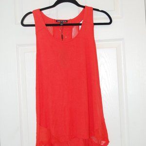 Cable & Gauge Coral Red Layered Tank Top